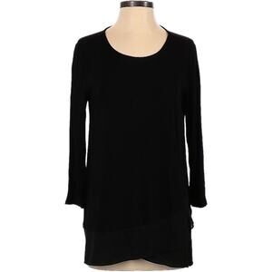 Vince Camuto 3/4 Sleeve Asymmetric Chiffon Hem Blouse Women’s Size Small Black